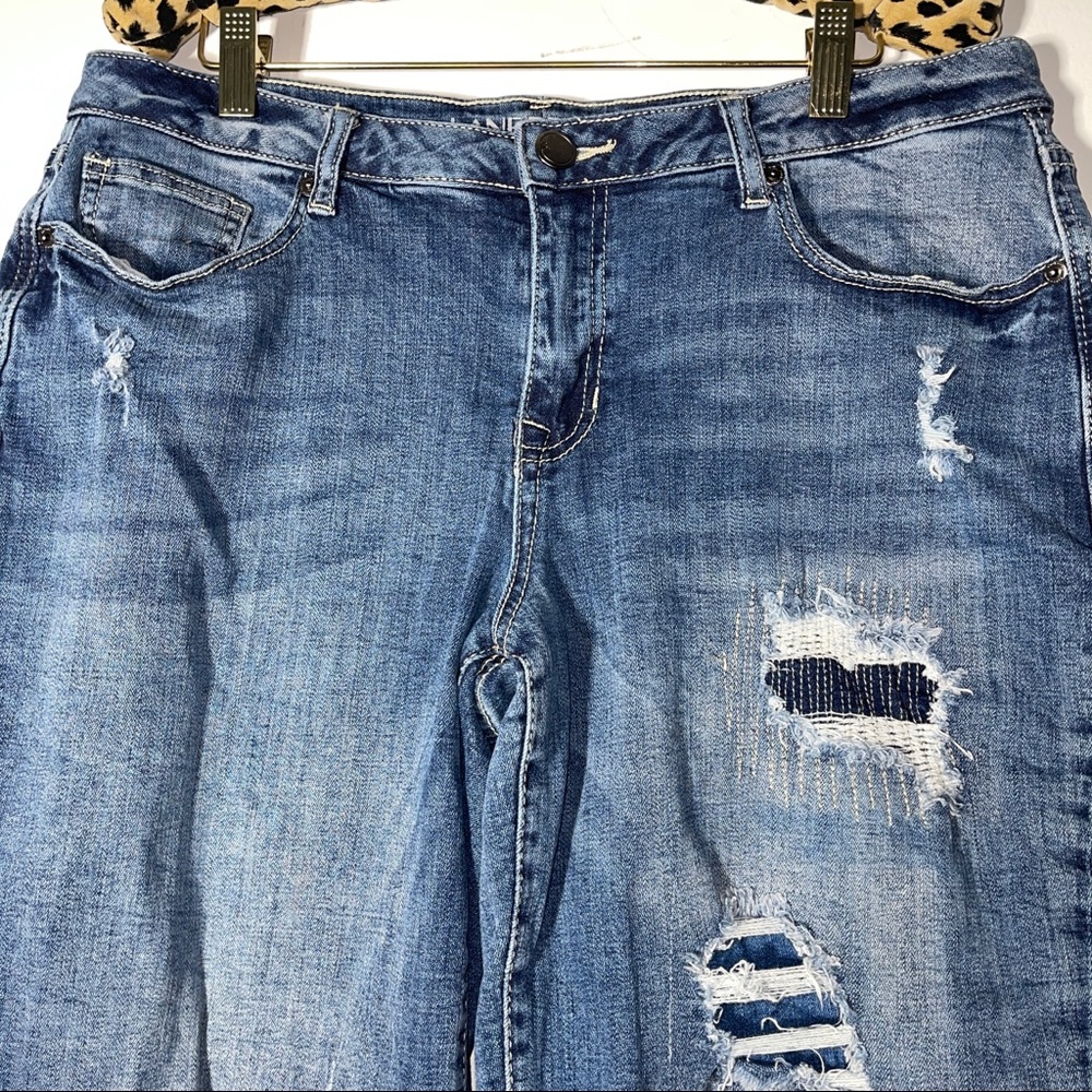 Lane Bryant Distressed Patchwork / Embroidered Ca… - image 6